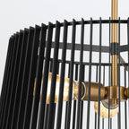 QN-LINARA-3P-BK Linara 3 Light Pendant Black / Natural Brass