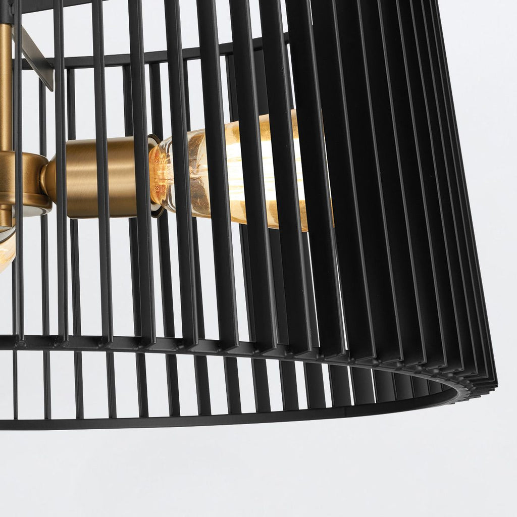 QN-LINARA-3P-BK Linara 3 Light Pendant Black / Natural Brass