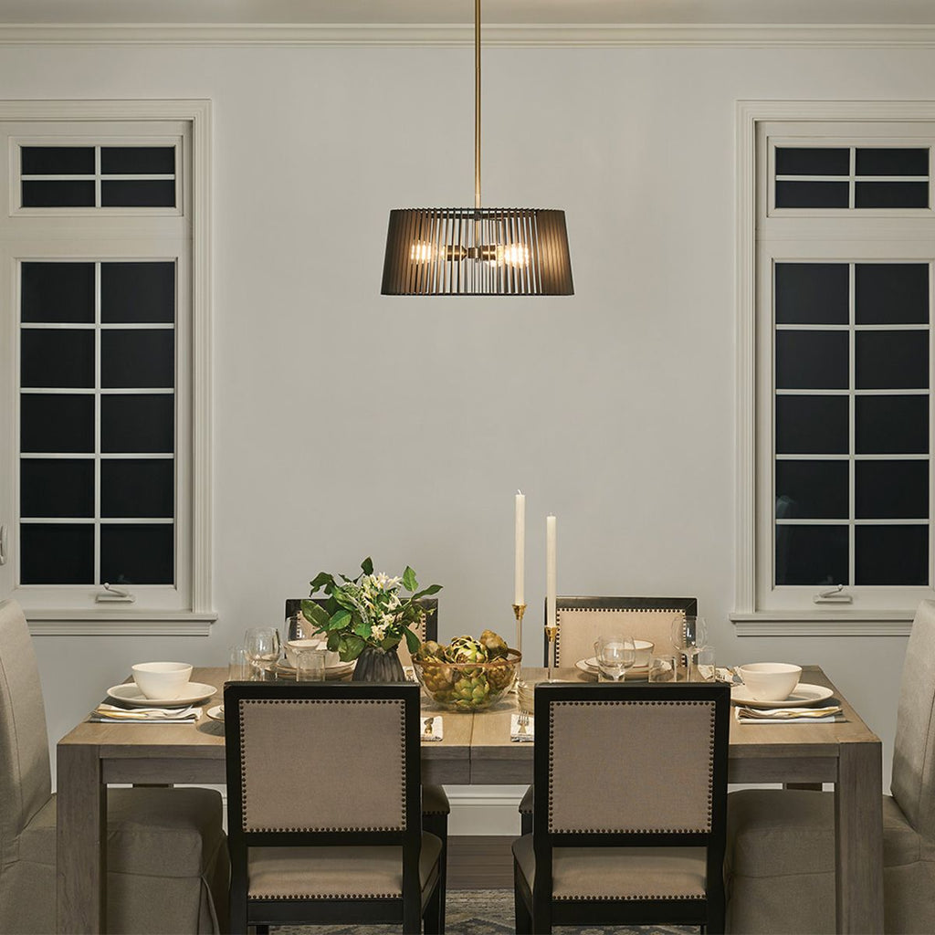 QN-LINARA-3P-BK Linara 3 Light Pendant Black / Natural Brass