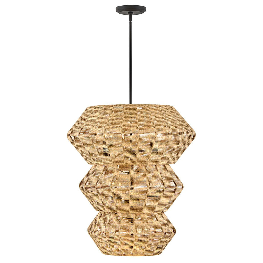 QN-LUCA-10P-BK-CAM Luca 10 Light Multi-tier Chandelier Black/Camel