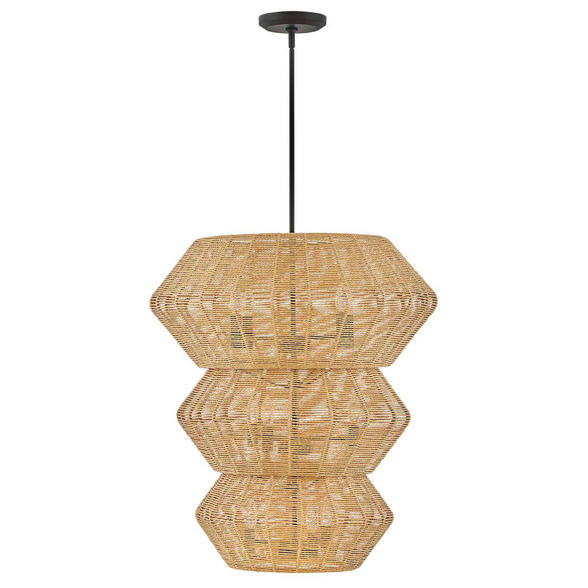 QN-LUCA-10P-BK-CAM Luca 10 Light Multi-tier Chandelier Black/Camel