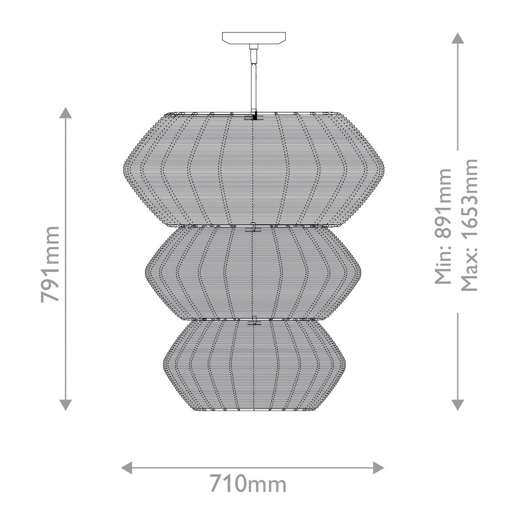 QN-LUCA-10P-BK-CAM Luca 10 Light Multi-tier Chandelier Black/Camel