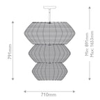 QN-LUCA-10P-BK-CAM Luca 10 Light Multi-tier Chandelier Black/Camel