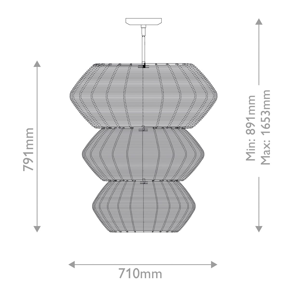 QN-LUCA-10P-BK-CAM Luca 10 Light Multi-tier Chandelier Black/Camel
