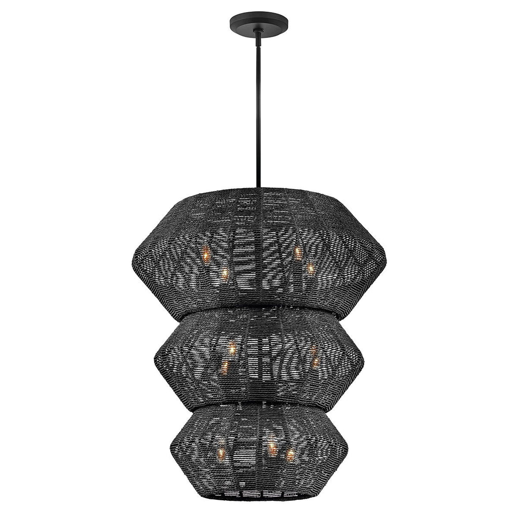 QN-LUCA-10P-BK-BK Luca 10 Light Multi-tier Chandelier Black