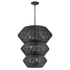 QN-LUCA-10P-BK-BK Luca 10 Light Multi-tier Chandelier Black