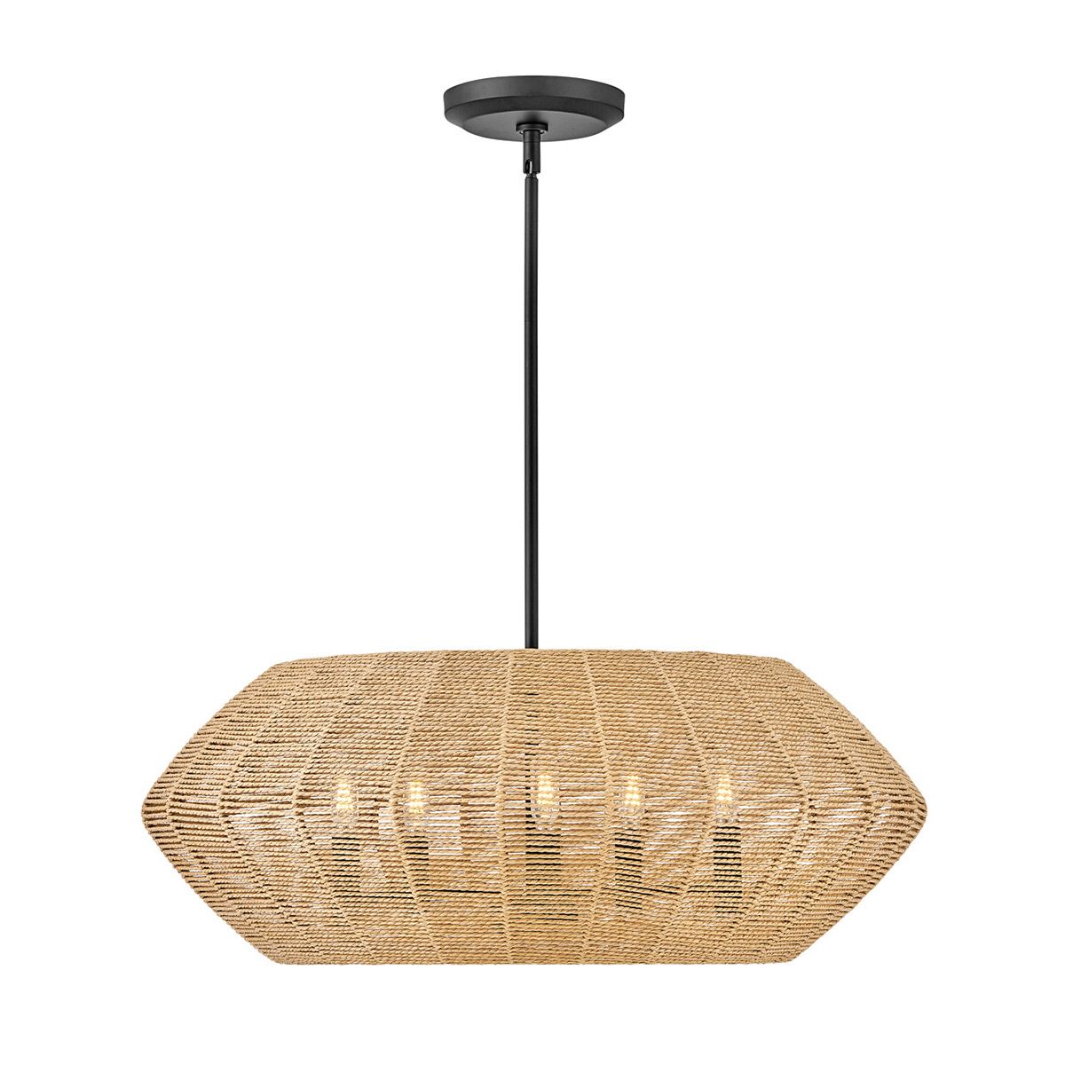 QN-LUCA-5P-M-BK-CAM Luca 5 Light Duo-Mount Pendant Black/Camel