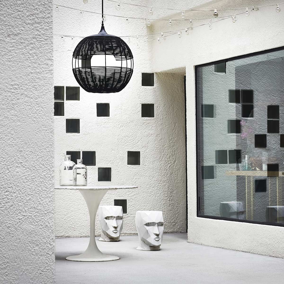 QN-MADDOX-P-M-BK-BK Maddox 1 Light Medium Outdoor Pendant Black