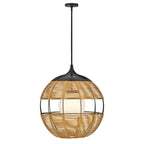 QN-MADDOX-P-M-BK-CAM Maddox 1 Light Medium Outdoor Pendant Black/Camel