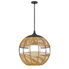 QN-MADDOX-P-M-BK-CAM Maddox 1 Light Medium Outdoor Pendant Black/Camel