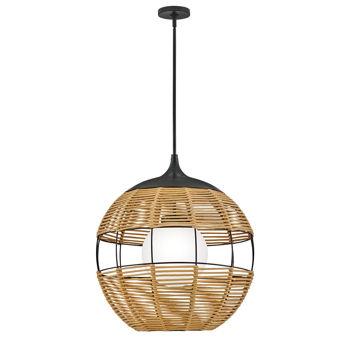 QN-MADDOX-P-M-BK-CAM Maddox 1 Light Medium Outdoor Pendant Black/Camel