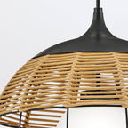 QN-MADDOX-P-M-BK-CAM Maddox 1 Light Medium Outdoor Pendant Black/Camel