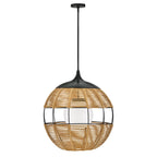QN-MADDOX-P-M-BK-CAM Maddox 1 Light Medium Outdoor Pendant Black/Camel