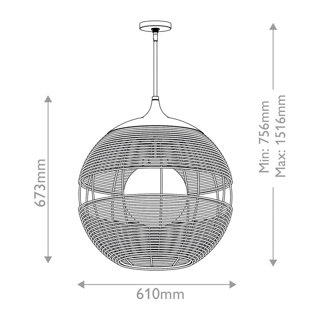 QN-MADDOX-P-M-BK-CAM Maddox 1 Light Medium Outdoor Pendant Black/Camel