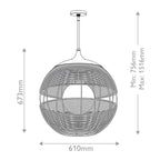 QN-MADDOX-P-M-BK-CAM Maddox 1 Light Medium Outdoor Pendant Black/Camel