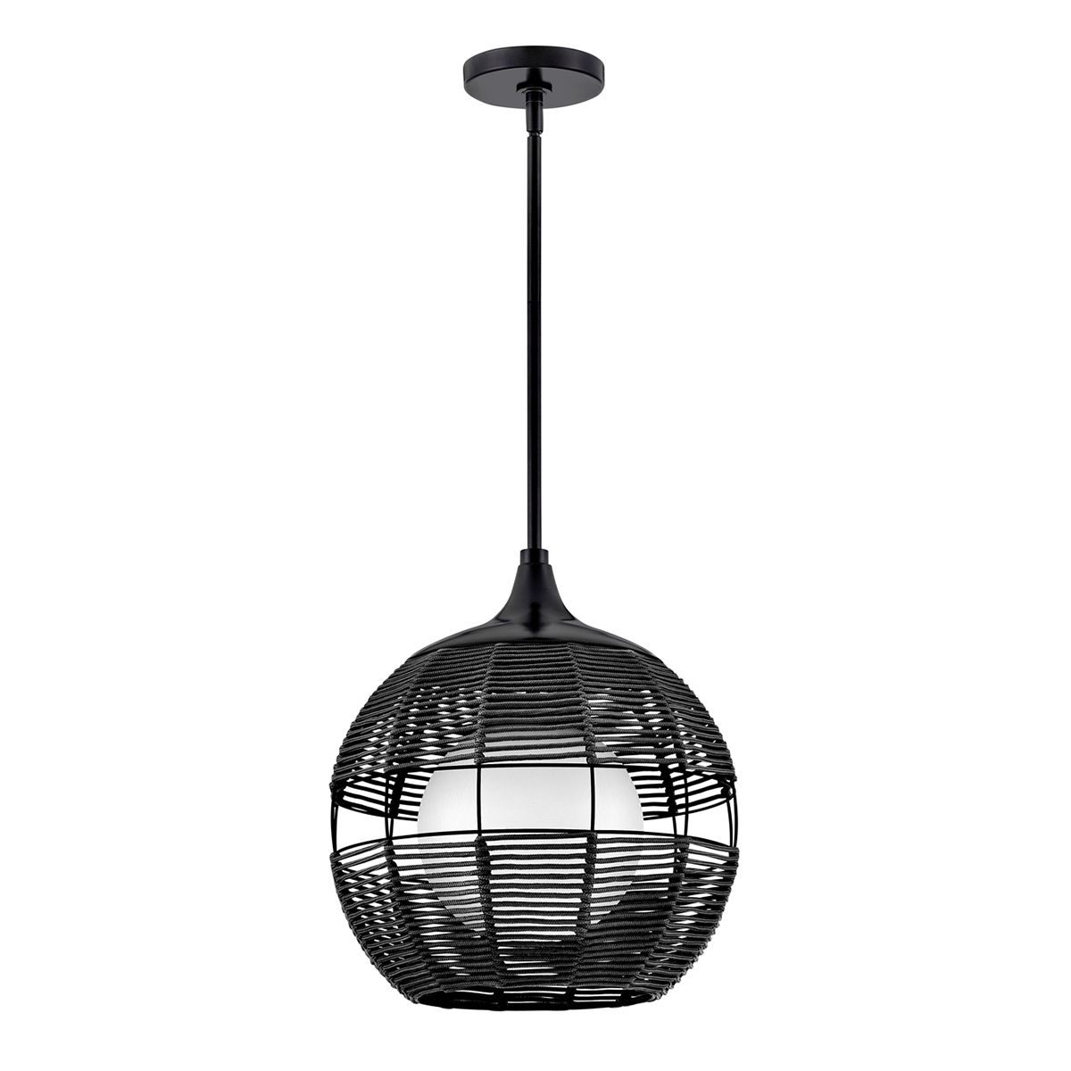 QN-MADDOX-P-S-BK-BK Maddox 1 Light Small Outdoor Pendant Black