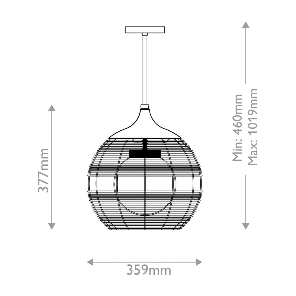 QN-MADDOX-P-S-BK-BK Maddox 1 Light Small Outdoor Pendant Black