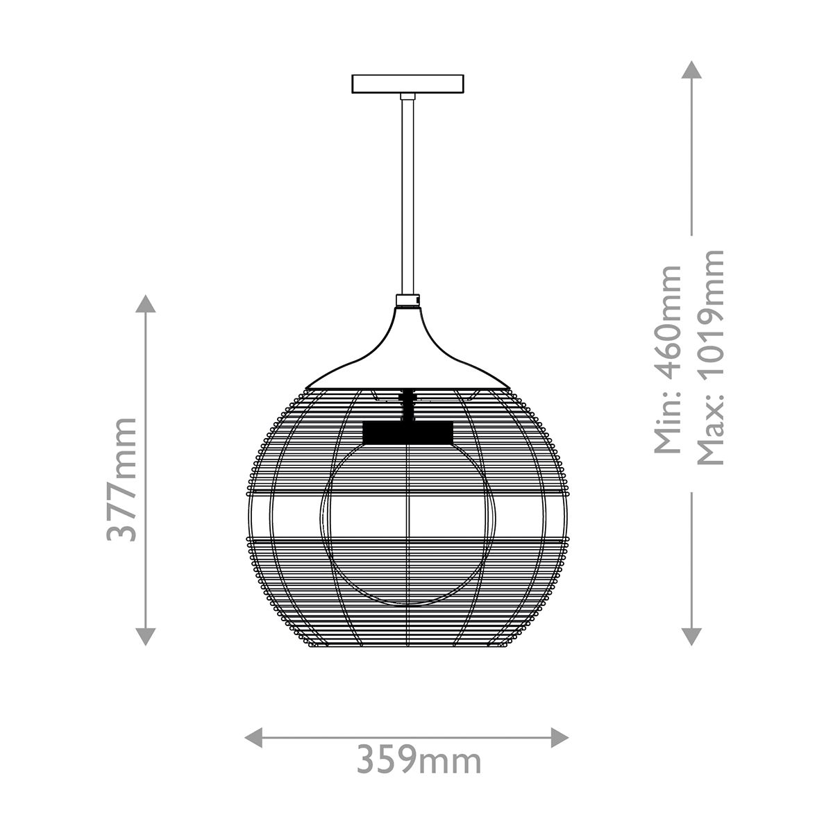 QN-MADDOX-P-S-BK-BK Maddox 1 Light Small Outdoor Pendant Black