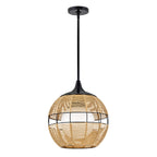 QN-MADDOX-P-S-BK-CAM Maddox 1 Light Small Outdoor Pendant Black/Camel