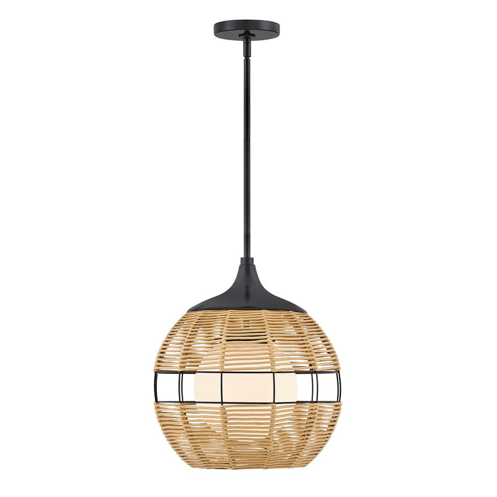QN-MADDOX-P-S-BK-CAM Maddox 1 Light Small Outdoor Pendant Black/Camel