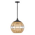QN-MADDOX-P-S-BK-CAM Maddox 1 Light Small Outdoor Pendant Black/Camel