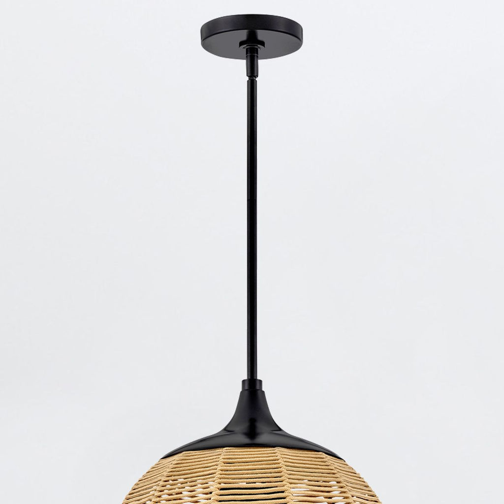 QN-MADDOX-P-S-BK-CAM Maddox 1 Light Small Outdoor Pendant Black/Camel