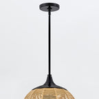 QN-MADDOX-P-S-BK-CAM Maddox 1 Light Small Outdoor Pendant Black/Camel