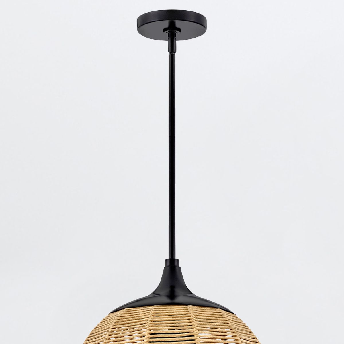 QN-MADDOX-P-S-BK-CAM Maddox 1 Light Small Outdoor Pendant Black/Camel
