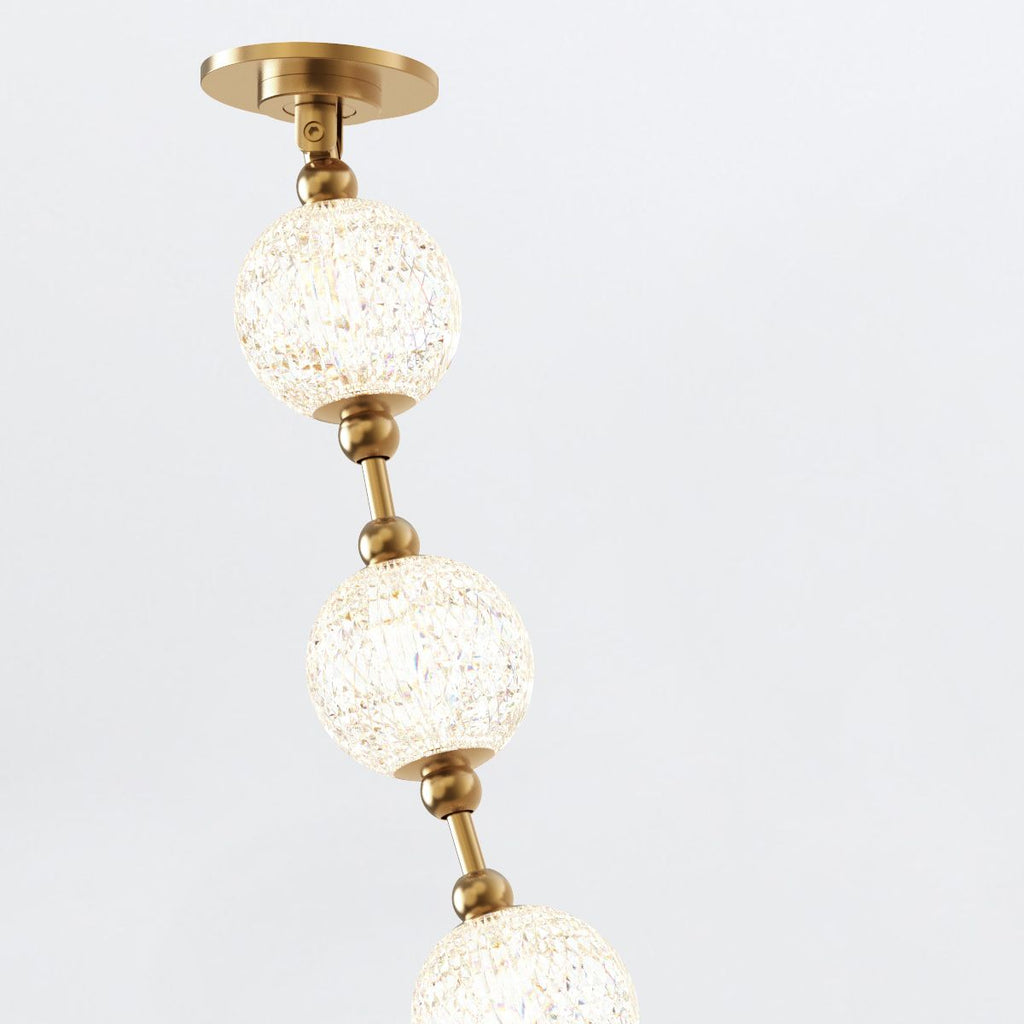 QN-MARNI-16P-292-NBR Marni 16 Head LED Pendant Natural Brass