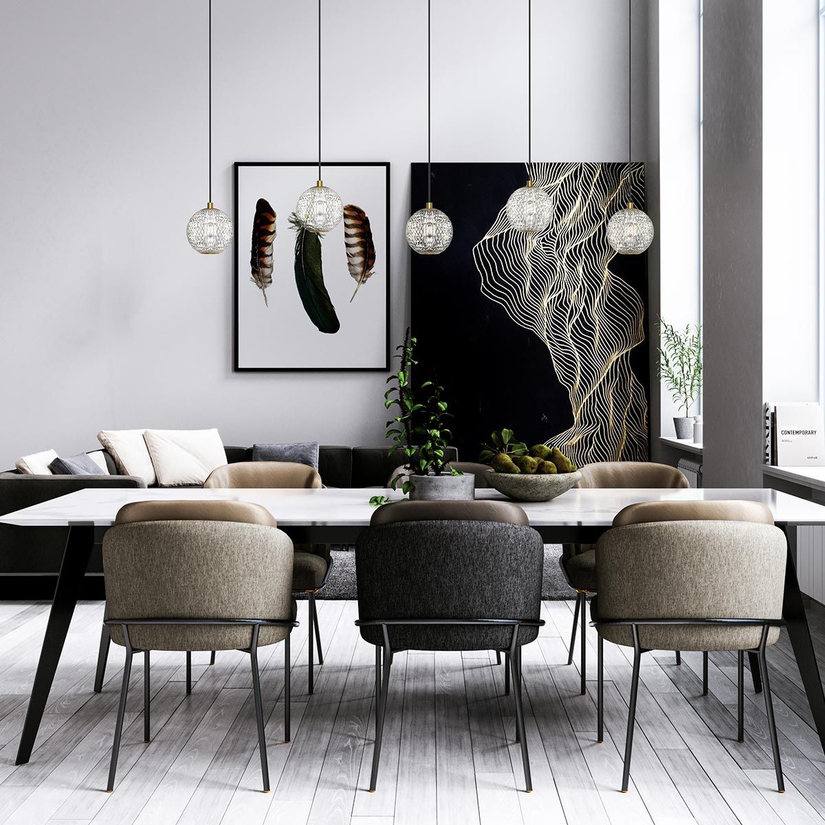 QN-MARNI-1P-NBR Marni Mini LED Pendant Natural Brass