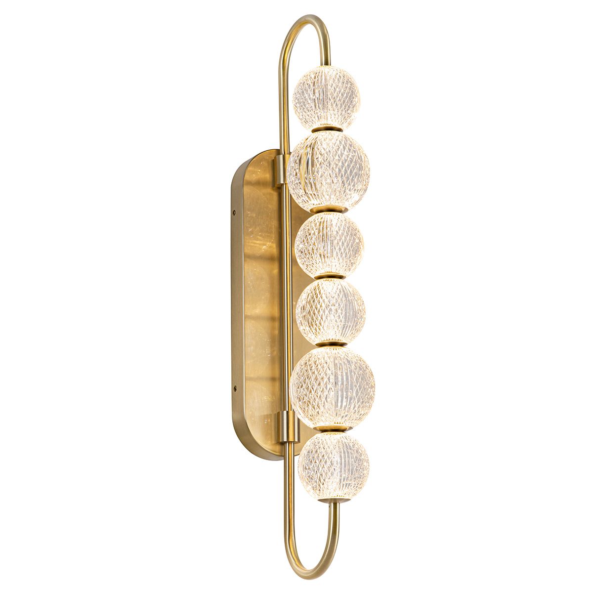 QN-MARNI-6WB-NBR Marni 6 Head LED Wall Light Natural Brass