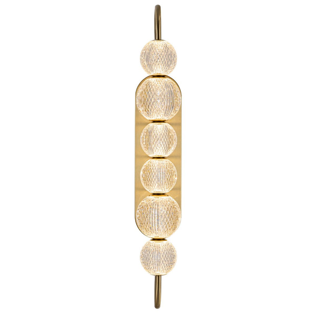 QN-MARNI-6WB-NBR Marni 6 Head LED Wall Light Natural Brass