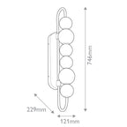 QN-MARNI-6WB-NBR Marni 6 Head LED Wall Light Natural Brass