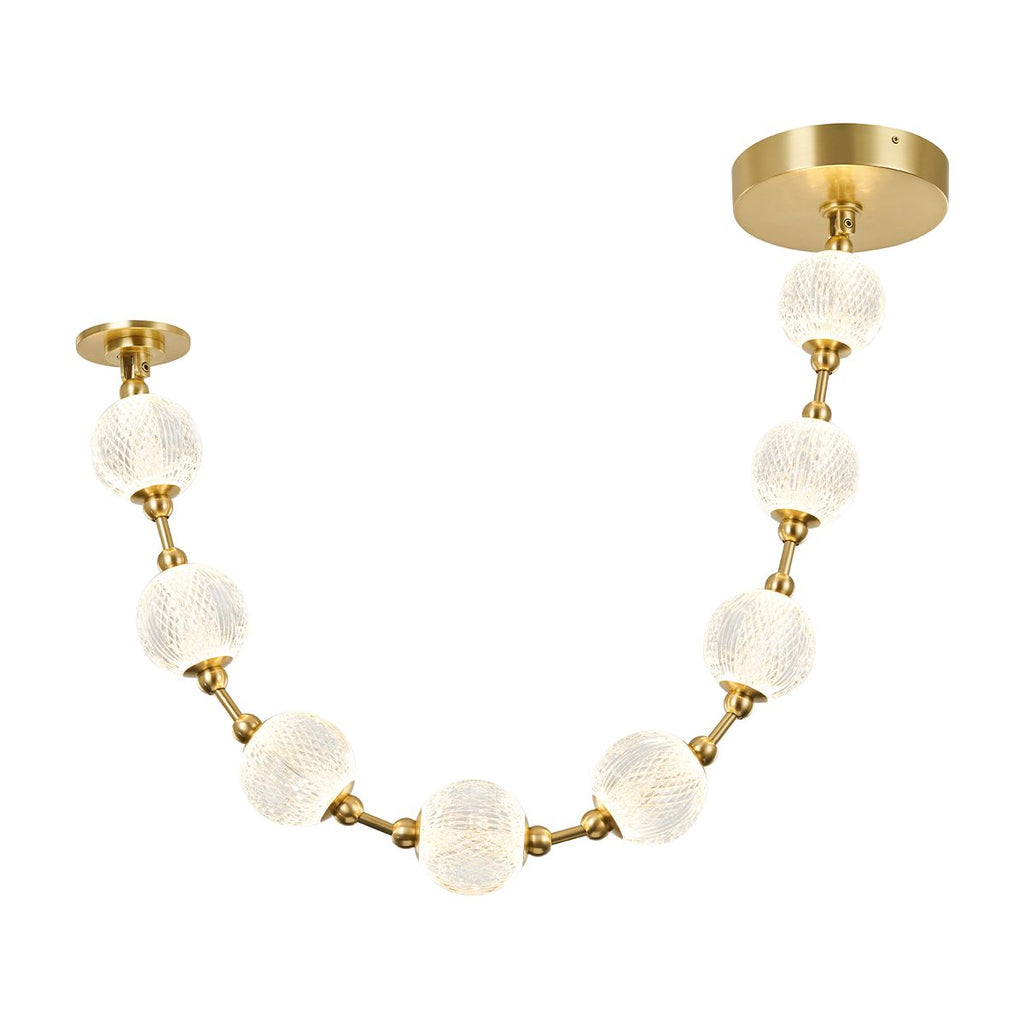QN-MARNI-8P-148-NBR Marni 8 Head LED Pendant Natural Brass