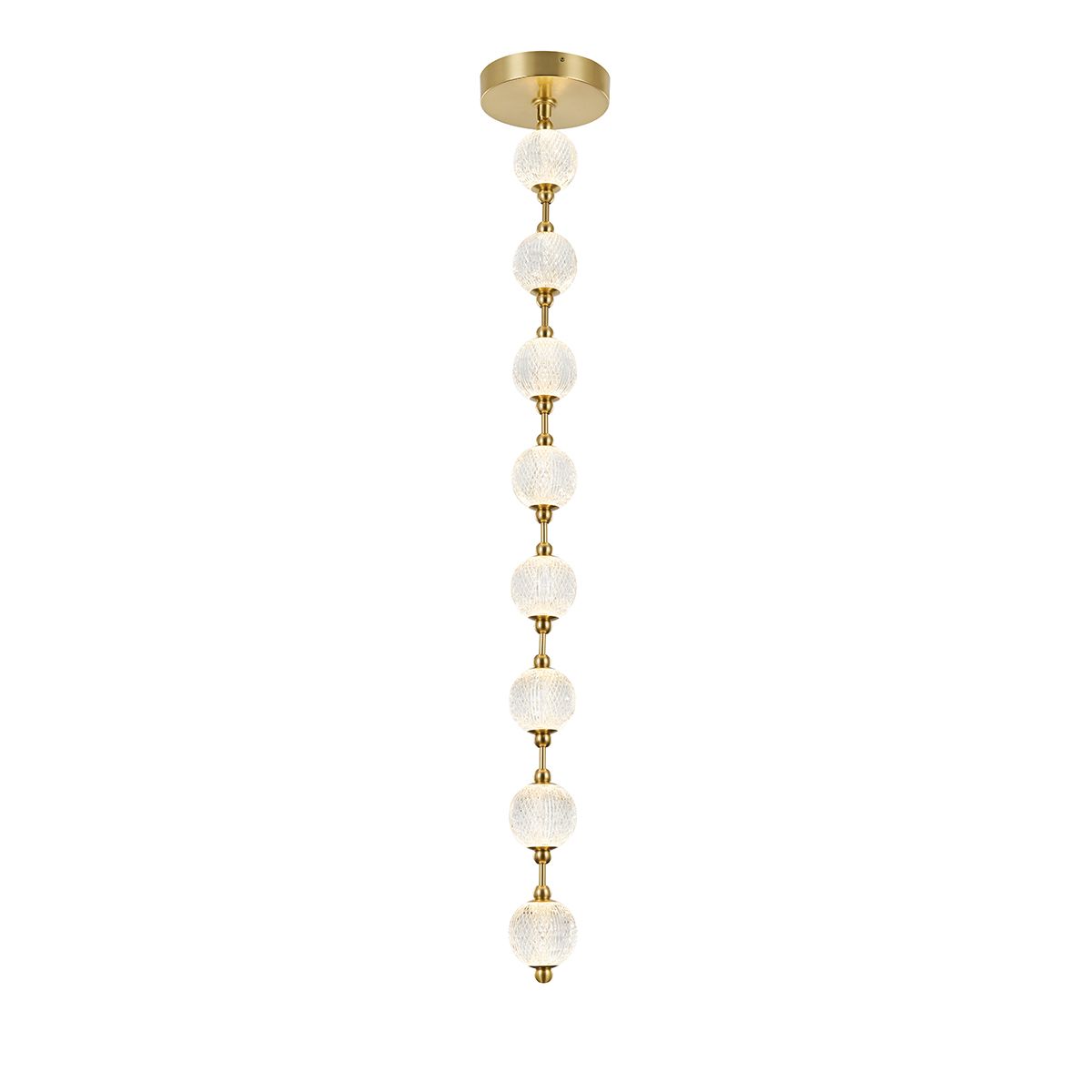 QN-MARNI-8P-148-NBR Marni 8 Head LED Pendant Natural Brass