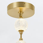QN-MARNI-8P-148-NBR Marni 8 Head LED Pendant Natural Brass