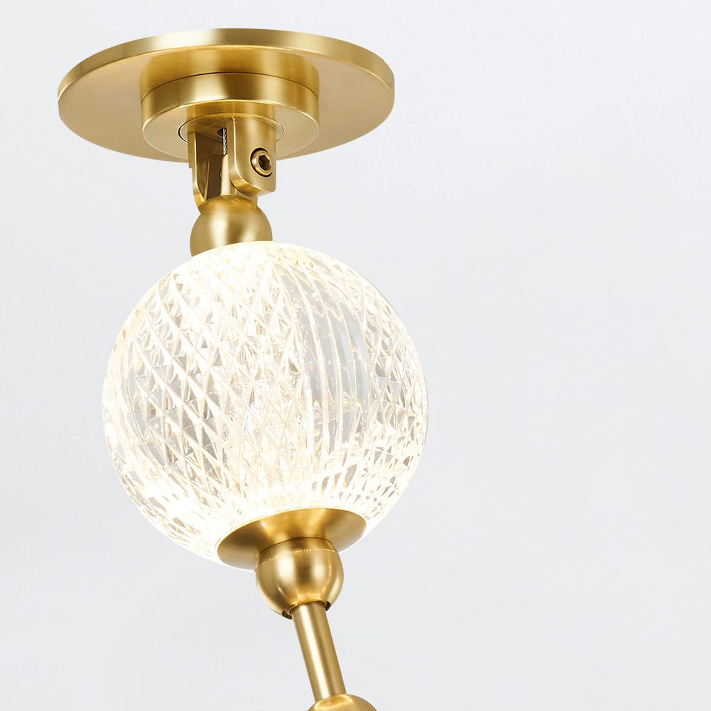 QN-MARNI-8P-148-NBR Marni 8 Head LED Pendant Natural Brass