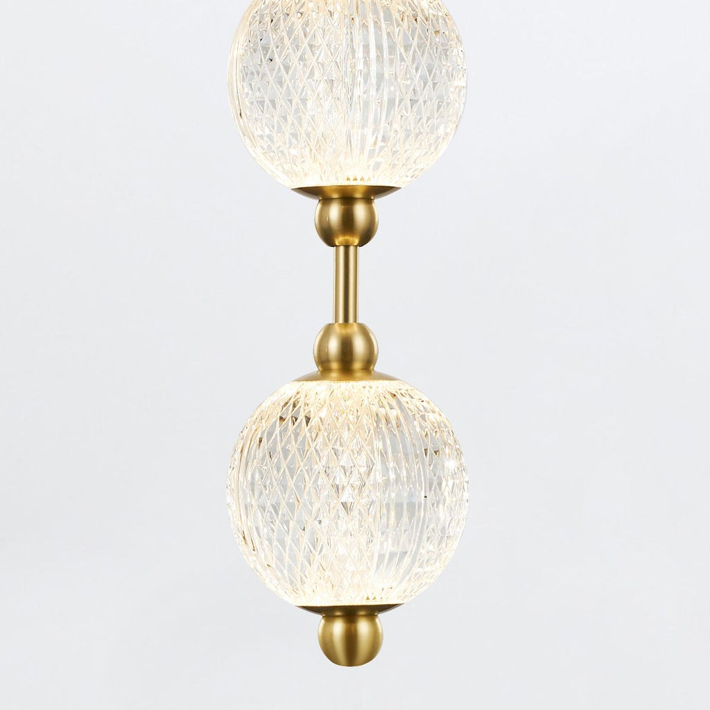 QN-MARNI-8P-148-NBR Marni 8 Head LED Pendant Natural Brass