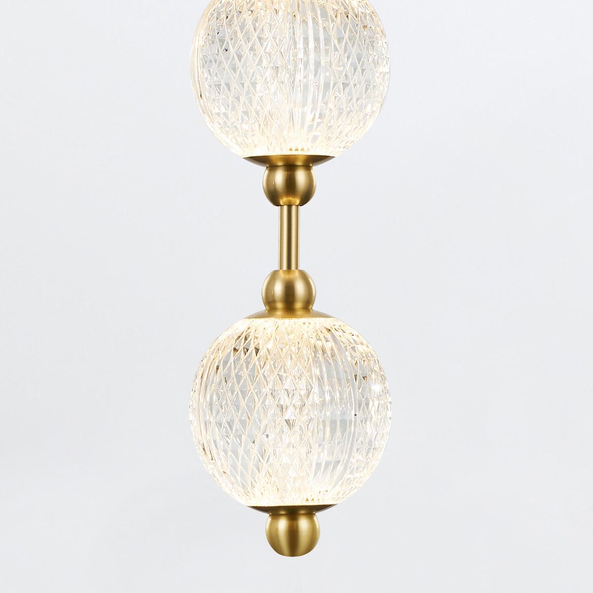 QN-MARNI-8P-148-NBR Marni 8 Head LED Pendant Natural Brass