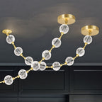 QN-MARNI-8P-148-NBR Marni 8 Head LED Pendant Natural Brass