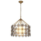 QN-MERIDIAN-3P-DG Meridian 3 Light Pendant Distressed Gold / Smoked Glass