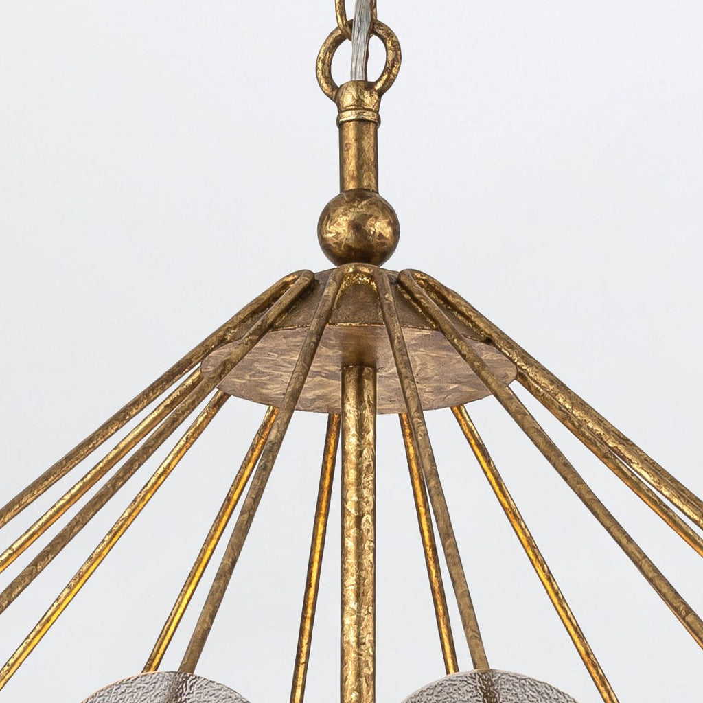 QN-MERIDIAN-3P-DG Meridian 3 Light Pendant Distressed Gold / Smoked Glass
