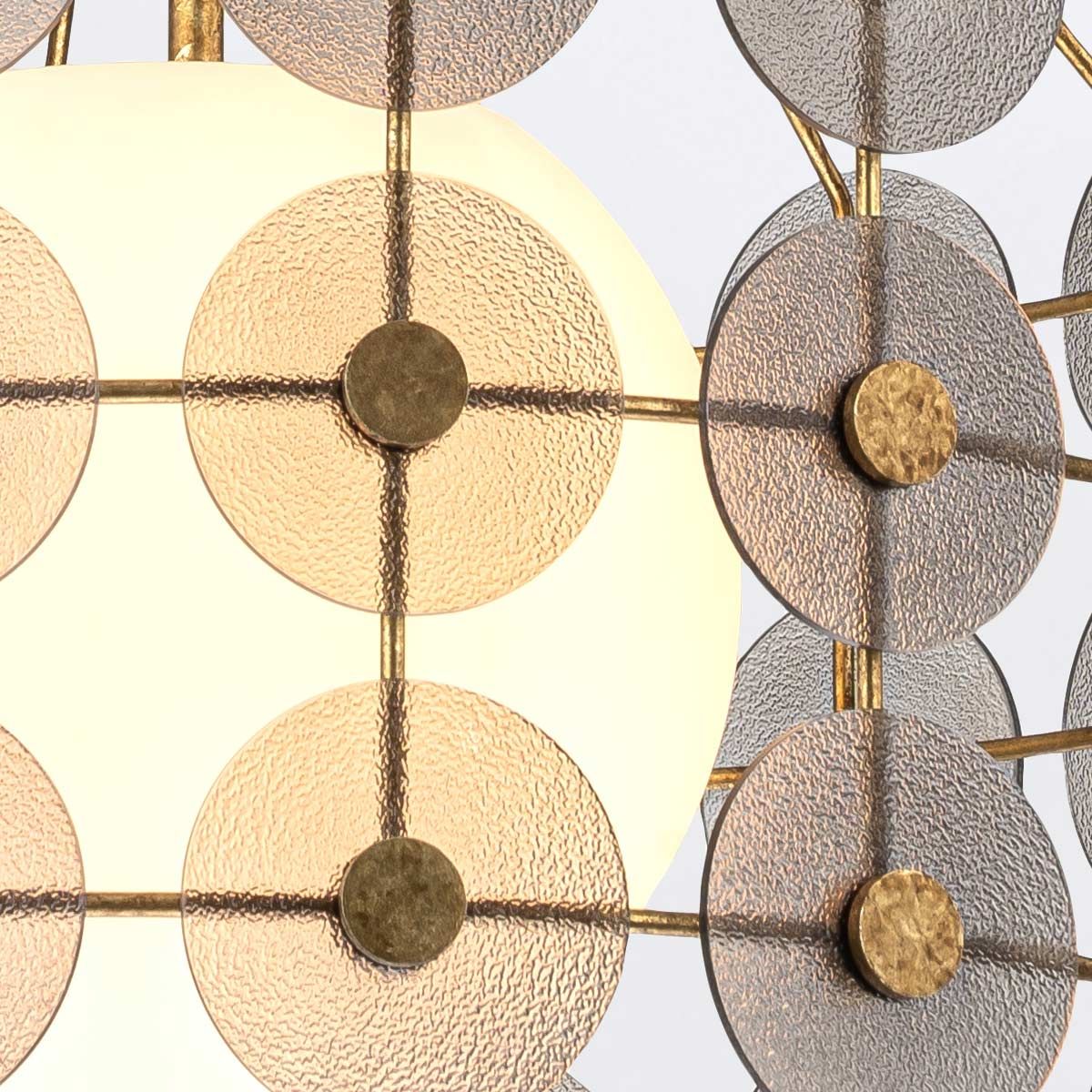 QN-MERIDIAN-3P-DG Meridian 3 Light Pendant Distressed Gold / Smoked Glass