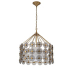QN-MERIDIAN-3P-DG Meridian 3 Light Pendant Distressed Gold / Smoked Glass