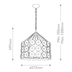 QN-MERIDIAN-3P-DG Meridian 3 Light Pendant Distressed Gold / Smoked Glass