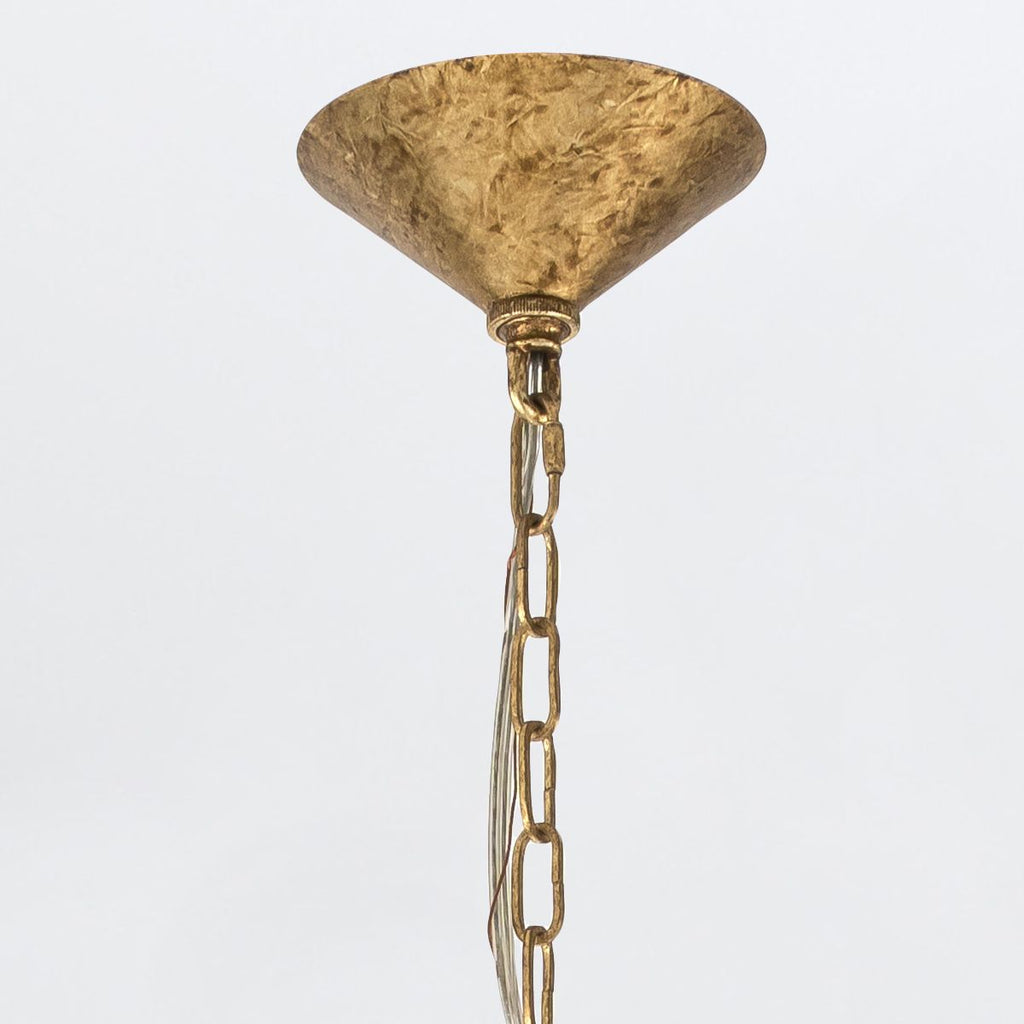 QN-MERIDIAN-9P-DG Meridian 9 Light Pendant Distressed Gold / Smoked Glass