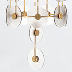 QN-MERIDIAN-9P-DG Meridian 9 Light Pendant Distressed Gold / Smoked Glass