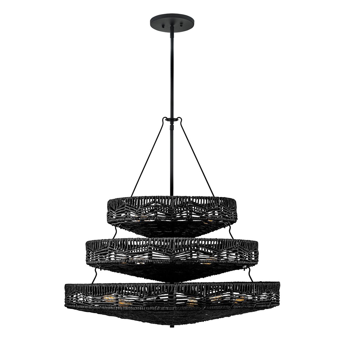 QN-OPHELIA-13P-BK-BK Ophelia 13 Light Multi-Tier Chandelier Black