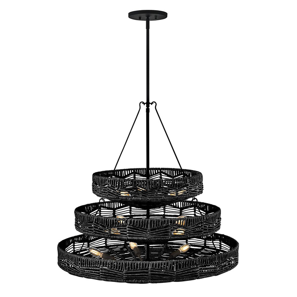 QN-OPHELIA-13P-BK-BK Ophelia 13 Light Multi-Tier Chandelier Black