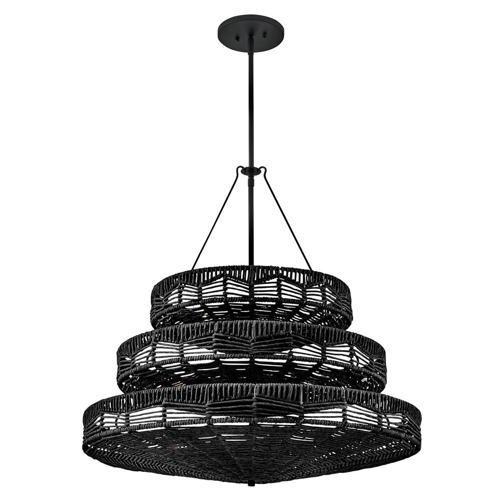 QN-OPHELIA-13P-BK-BK Ophelia 13 Light Multi-Tier Chandelier Black